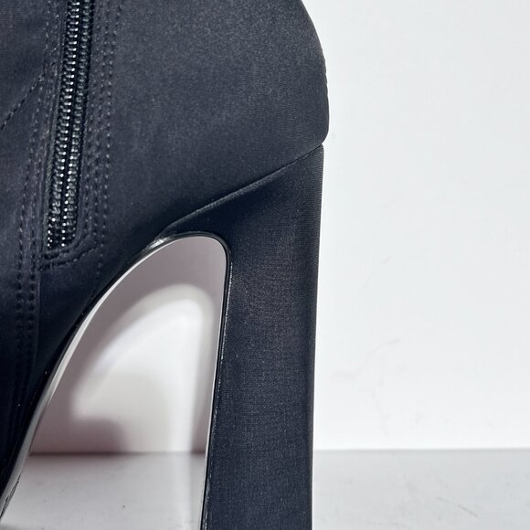 Zara NWOT Stretch Blk Fabric Platform Pointed Toe High Heel Booties Sz. 8 8.5 - Picture 13 of 16